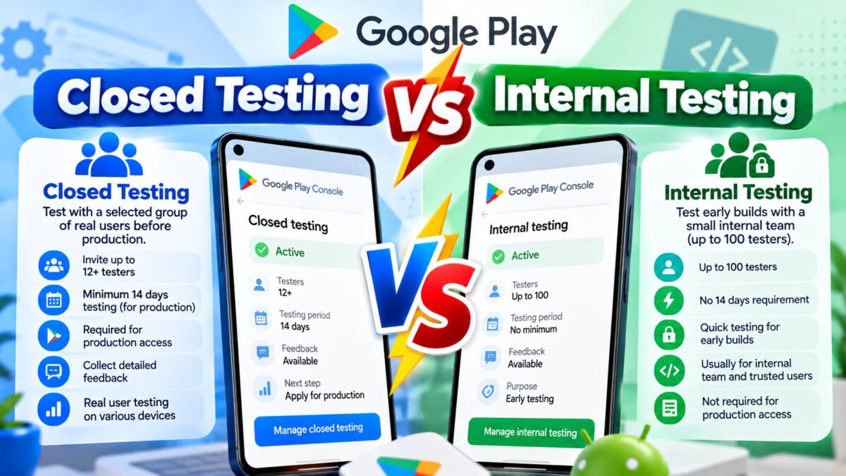 Google Play Closed Testing vs Internal Testing