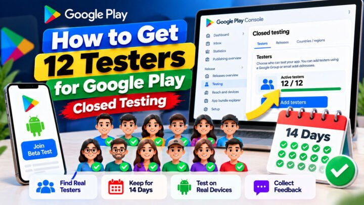 How to Get 12 Testers for Google Play Closed Testing (2026)